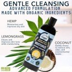 4Legger Organic Dog Shampoo, Dry, Itchy Skin and Coat Relief, Coconut Oil, Lemongrass Hemp Dog Shampoo, Puppy Shampoo 16 oz