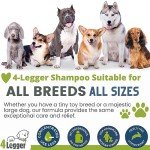 4Legger Organic Dog Shampoo, Dry, Itchy Skin and Coat Relief, Coconut Oil, Lemongrass Hemp Dog Shampoo, Puppy Shampoo 16 oz