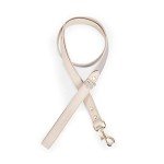 NINA WOOF London Vegan Leather Dog Collar and Leash Bundle (Small) - Luxury Cute Dog Collar and Dog Lead - Soft Padded and Adjustable for Small, Medium, and Large Dogs - Grey Over Beige