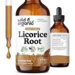 Wild & Organic Licorice Root Tincture - Digestive, Lung & Skin Support - Licorice Root Extract Liquid Drops - Vegan, Sugar & Alcohol-Free Supplement - 4 fl oz