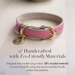 Nina Woof Rio Pink Vegan Leather Dog Collar - Padded Luxury Adjustable Buckle Collar - Sustainable, Cruelty-Free, for Small to Large Dogs