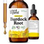 Wild & Organic Burdock Root Tincture - Liquid Supplement for Detox Cleanse, Antioxidant, Digestive Support - Burdock Root Extract Drops - Vegan, Sugar & Alcohol-Free - 2 fl oz