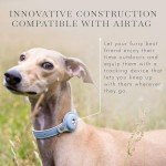 NINA WOOF Cupertino Dog Collars, Harnesses & Leashes Made from Vegan Leather with Dog Tracker Device Holder Adjustable Dog Collar - Color Blue, Medium