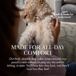 NINA WOOF Milan Genuine Vegan Leather Dog Collar and Leash Bundle (Medium) - Soft Padded Collar with Adjustable Buckle Bundled with a Matching Long Dog Leash for Small, Medium, and Large Dogs - Lilac