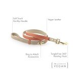 Nina Woof Rio Vegan Leather Dog Leash (4ft) Padded Luxury Dog Lead - Dog Leash Large Dogs, Dog Leashes for Medium Dogs & Ideal Long Dog Leash and Compatible with Dog Collars (Peach)