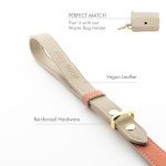 Nina Woof Rio Vegan Leather Dog Leash (4ft) Padded Luxury Dog Lead - Dog Leash Large Dogs, Dog Leashes for Medium Dogs & Ideal Long Dog Leash and Compatible with Dog Collars (Peach)