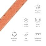 Nina Woof Rio Vegan Leather Dog Leash (4ft) Padded Luxury Dog Lead - Dog Leash Large Dogs, Dog Leashes for Medium Dogs & Ideal Long Dog Leash and Compatible with Dog Collars (Peach)