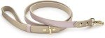 NINA WOOF Milan Leather Dog Leash - Padded Luxury Lead for Large & Medium Dogs, 4ft Lilac