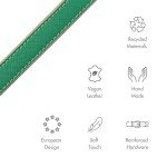 NINA WOOF Rio Vegan Leather Dog Collar - Padded Luxury Dog Collar with Adjustable Buckle - Collar for Dogs, Dog Collar for Small Dogs to Dog Collar for Large Dogs (Extra-Small, Emerald)