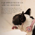 NINA WOOF Cupertino Dog Collars, Harnesses & Leashes Made from Vegan Leather with Dog Tracker Device Holder Adjustable Dog Collar (Small (Neck: 12x15), Pink)