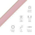 NINA WOOF Leather Dog Leash - Cupertino - Slim Leash with Reinforced Hardware, Leash for Dogs with European Design, Harnesses & Leashes, Pink, 4ft