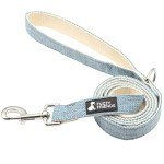 Fuzzy Friends Blue Hemp Dog Leash. Chemical Free and Environmental Friendly, Great for Sensitive Skin or Allergies. Made of Sustainable Hemp with no Harsh Dyes or Chemicals