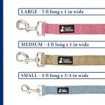 Fuzzy Friends Blue Hemp Dog Leash. Chemical Free and Environmental Friendly, Great for Sensitive Skin or Allergies. Made of Sustainable Hemp with no Harsh Dyes or Chemicals
