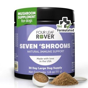 Four Leaf Rover Seven Shrooms - Organic Mushroom Supplement for Dogs - Veterinarian Formulated Whole Mushroom Extract