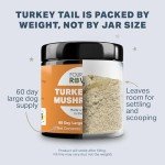Four Leaf Rover Turkey Tail Mushroom for Dogs - Whole, Organic Mushrooms - Tested High in Critical Beta-Glucans - No Grains or Fillers - 60 Day Large Dog Supply