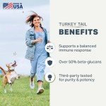 Four Leaf Rover Turkey Tail Mushroom for Dogs - Whole, Organic Mushrooms - Tested High in Critical Beta-Glucans - No Grains or Fillers - 60 Day Large Dog Supply