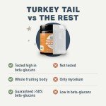 Four Leaf Rover Turkey Tail Mushroom for Dogs - Whole, Organic Mushrooms - Tested High in Critical Beta-Glucans - No Grains or Fillers - 60 Day Large Dog Supply