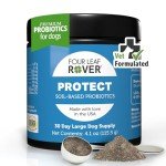Four Leaf Rover Protect - Probiotics for Dogs - Veterinarian Formulated - with Natural Prebiotics and Antioxidants - Detoxification & Gut Health - 60 Day Large Dog Supply