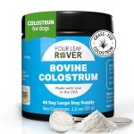 Four Leaf Rover Bovine Colostrum for Dogs - from 100% Grass-Fed New Zealand Cows - for Skin, Gut & Immune Health - 60 Day Large Dog Supply