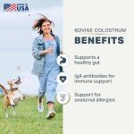 Four Leaf Rover Bovine Colostrum for Dogs - from 100% Grass-Fed New Zealand Cows - for Skin, Gut & Immune Health - 60 Day Large Dog Supply