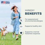 Harmony - Skin & Coat Supplement with Quercetin for Dogs - Balanced Histamine Support for Seasonal and Environmental Allergies - Veterinarian Formulated