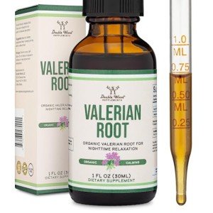 Valerian Root Drops for Sleep - Organic Valerian Root Tincture Extract 168mg - 1 FL OZ, 30 Servings (Better Absorbed Than Capsules, Enhances Valerian Root Tea) for Relaxation and Calm by Double Wood