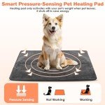 Pet Heating Pad for Cats and Dogs, 9 Adjustable Temperature Pet Heating Blanket, Electric Heated Pet Bed Mat with Chew Resistant Cord and Soft Washable Cover for Cat Puppy, 18x18 inch