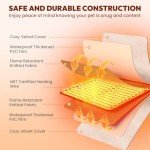 Niubya Pet Heating Pad for Dogs and Cats, Adjustable Temperature and Waterproof Pet Heated Mat with Timer, Electric Heating Pet Bed with Chew Resistant Cord and Soft Washable Cover