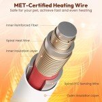 Niubya Pet Heating Pad for Dogs and Cats, Adjustable Temperature and Waterproof Pet Heated Mat with Timer, Electric Heating Pet Bed with Chew Resistant Cord and Soft Washable Cover