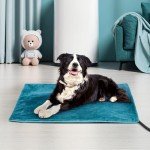 Niubya Pet Heating Pad for Dogs and Cats, Adjustable Temperature and Waterproof Pet Heated Mat with Timer, Electric Heating Pet Bed with Chew Resistant Cord and Soft Washable Cover