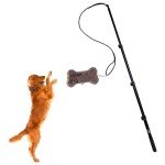 SwiftPaws Flirt Pole Toy - For Dogs - Extendable to 48” and Collapsible to 16” - All Aluminum + Paracord Line - Provides Exercise and Stimulation - For Playful Enrichment - Includes Durable Bone Flag