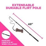 SwiftPaws Flirt Pole Toy - For Dogs - Extendable to 48” and Collapsible to 16” - All Aluminum + Paracord Line - Provides Exercise and Stimulation - For Playful Enrichment - Includes Durable Bone Flag