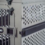 ROCK CREEK CRATES Collapsible Dog Crate: Meticulously Engineered, Durable Aluminum Construction, Non Slip Feet | 10 Year Warranty | Ideal for Indoor & Vehicle Use (White Snowfall, 48 Inch)