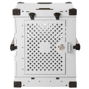 Impact Collapsible Dog Crate - Foldable Hard Crate for Large Dogs - Heavy Duty Travel Kennel with Powder-Coated Aluminum - Quick Setup for Indoor & Outdoor (White, 40" (40.5" L x 23" W x 29" H))