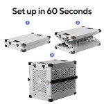 Impact Collapsible Dog Crate - Foldable Hard Crate for Large Dogs - Heavy Duty Travel Kennel with Powder-Coated Aluminum - Quick Setup for Indoor & Outdoor (White, 40" (40.5" L x 23" W x 29" H))