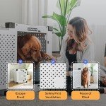 Impact Indestructible High Anxiety Dog Crate for Large Dogs - Heavy Duty Escape Proof Indoor Dog Kennel with Powder-Coated Aluminum - Ideal for Escape Artists (White, 40" (40.5" L x 23" W x 29" H)
