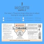 FWS L Theanine Liquid Drops, 200mg 99% Pure Bioactive L-Theanine, Organic, Natural, Vegan, Non GMO Helps to Promote Calmness, Relaxation, Improved Mood, Restful Sleep, for Adults and Kids