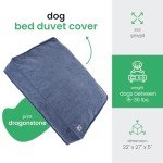 Molly Mutt Dragonstone Dog Bed Duvet Cover, GOTS-Certified 100% Cotton Canvas Cover for Dog, Puppy, or Cat Bed, Durable, Washable, and Free of Harmful Chemicals, Small, 22"x27"x5", Blue