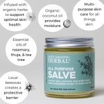Ora's Amazing Herbal All Purpose Salve, Herbal Healing Skin Balm with Tea Tree, Natural Cream for Dry Cracked Hands, Comfrey Calendula Plantain Thyme Beeswax, Soothing Itch Relief, 4 oz