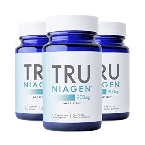 TRU NIAGEN Patented NAD Supplement for Anti Aging and Cell Regeneration, 300mg Niagen, 30 Servings | Supports Cellular Energy, Brain, Muscle | Nicotinamide Riboside (NR) Take 1 Daily | 3 Bottles