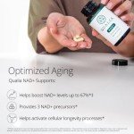 Qualia NAD Supplement — Clinically Proven to Boost NAD+ up to 67%. Optimized Aging, Energy, Focus. Elite NAD+ Booster Ingredients: Nicotinamide Riboside (NIAGEN,) Niacin, Niacinamide (1 Month Supply)