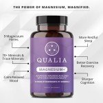 QUALIA MAGNESIUM+ | Doctor-Formulated Premium Magnesium Formula | High Bioavailability From 9 Forms Of Magnesium & 70+ Minerals | Relax Mood, Calm Nervous System, Muscle Relaxation & Exercise Recovery