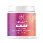 Qualia Synbiotic 28 Science-Backed Spore Probiotics, Prebiotics, Postbiotics, Fermented Foods for Gut Health & Digestion Support, Promotes Akkermansia Vegan TROPICAL FLAVOR, (1 Month Supply)