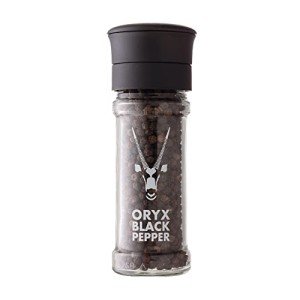 Oryx Black Pepper Mill - Ceramic Pepper Grinder Refillable - Naturally Organic Peppercorn Seasoning Grinder – Premium Whole Black Peppercorns from Madagascar, 1.26 oz
