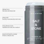 SALT & STONE Gel Deodorant for Women & Men | Santal & Vetiver | No Aluminum Free & No Baking Soda | Free From Parabens, Sulfates & Phthalates (2.6 oz)