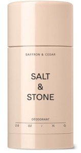 Salt & Stone Natural Deodorant for Women & Men - Saffron & Cedar | Extra Strength Natural Deodorant | Aluminum Free with Probiotics, Seaweed Extracts & Shea Butter (2.6 oz)