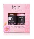 tgin Rose Water Shampoo + Conditioner Duo for Curly, Coily and Wavy Hair, Sulfate Free, with Rose Water, Acai Berries, Nourishes and Detangles Dry, Color Treated Hair, 13 oz