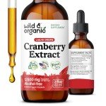 Wild & Organic Cranberry Supplement Drops 12,500 mg - Urinary Tract Support for Women & Men - Pure Cranberry Extract Liquid Supplement - Vegan, Sugar & Alcohol-Free Tincture - 2 fl oz