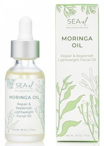 Sea-El Moringa Seed Facial Oil Drops Super Moisturizing Antioxidant-Rich Glow with Sea Kelp & Vitamin E - Daily Face Primer & Replenishing Vegan Skincare for Women & Men - 1 Fl Oz