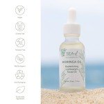 Sea-El Moringa Seed Facial Oil Drops Super Moisturizing Antioxidant-Rich Glow with Sea Kelp & Vitamin E - Daily Face Primer & Replenishing Vegan Skincare for Women & Men - 1 Fl Oz